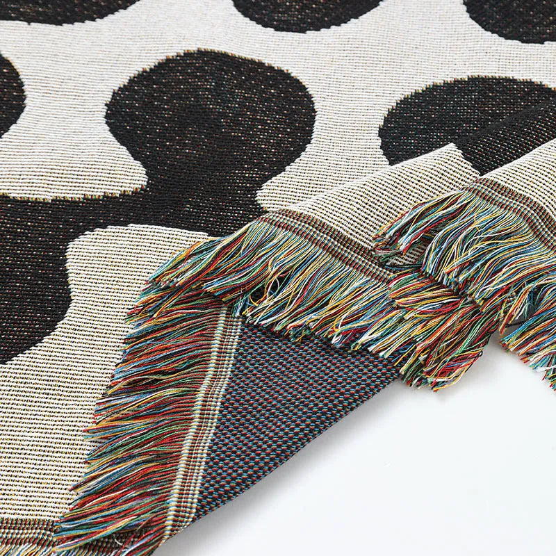 Couverture Rétro Motif Vigne – Élégance Vintage et Confort Chaleureux