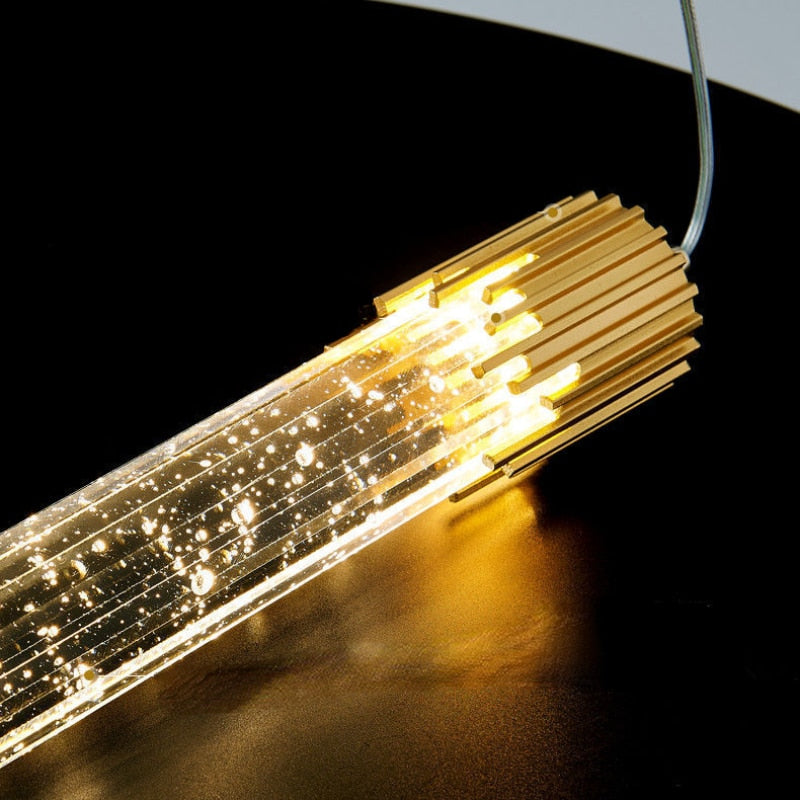 Suspension LED Cylindrique Cristal Moderne