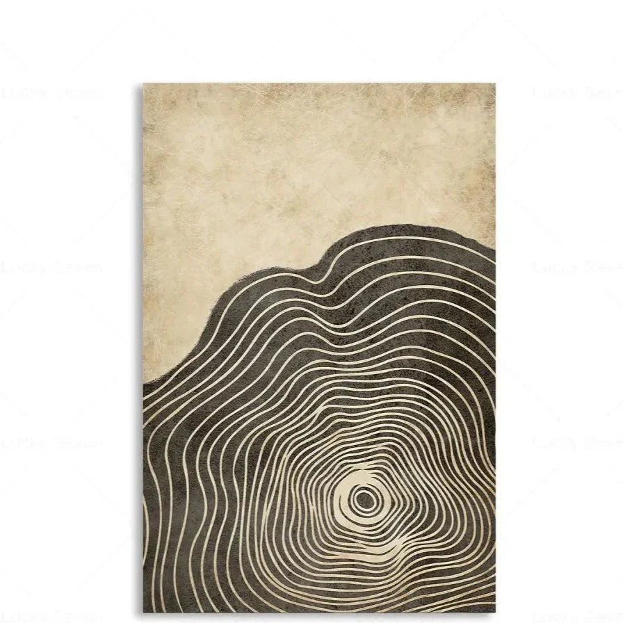 Toile Abstraite Anneaux d’Arbre – L’Art du Temps Gravé par la Nature