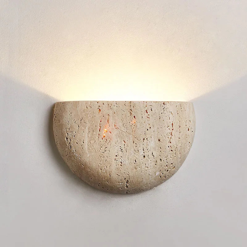 Applique Murale LED Demi-Lune en Pierre – Wabi-Sabi