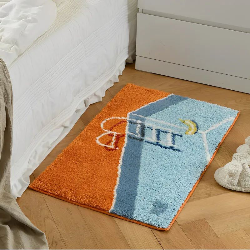 Tapis de Bain Piscine Fait Main – Douceur Ludique et Design Unique