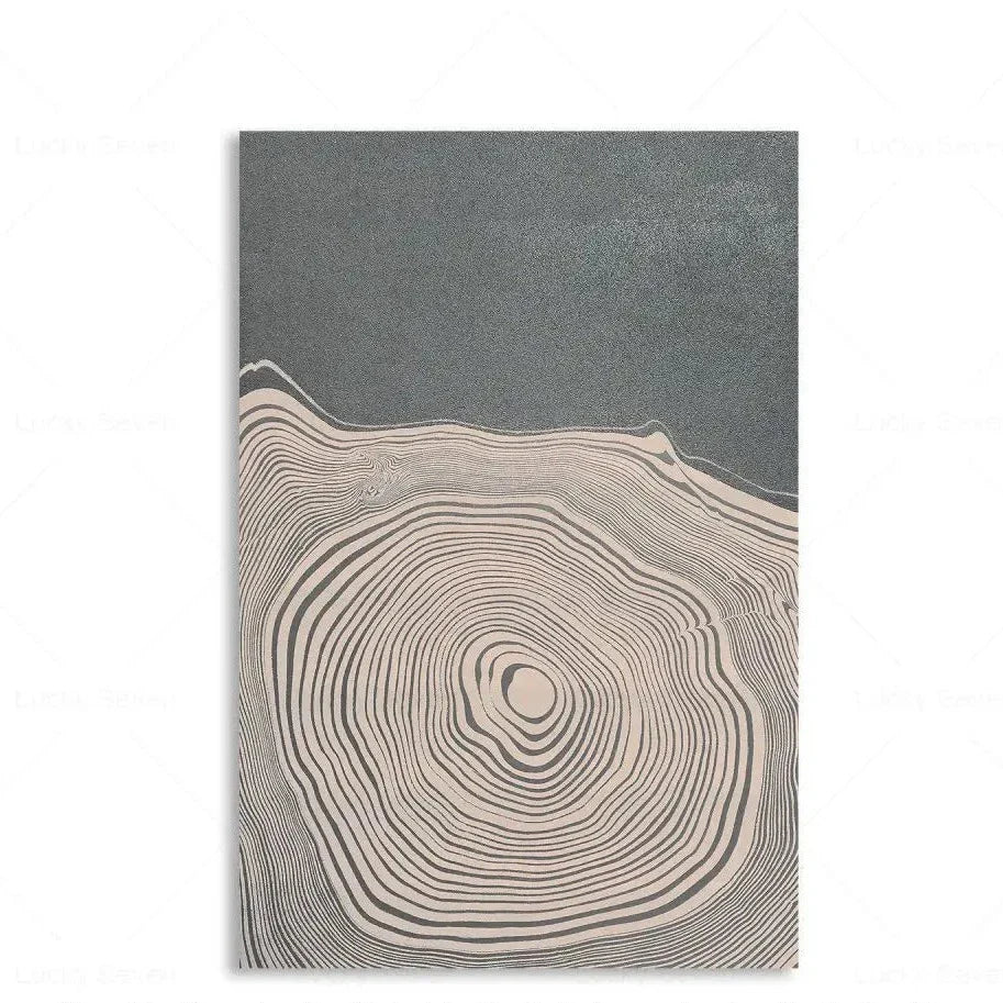 Toile Abstraite Anneaux d’Arbre – L’Art du Temps Gravé par la Nature