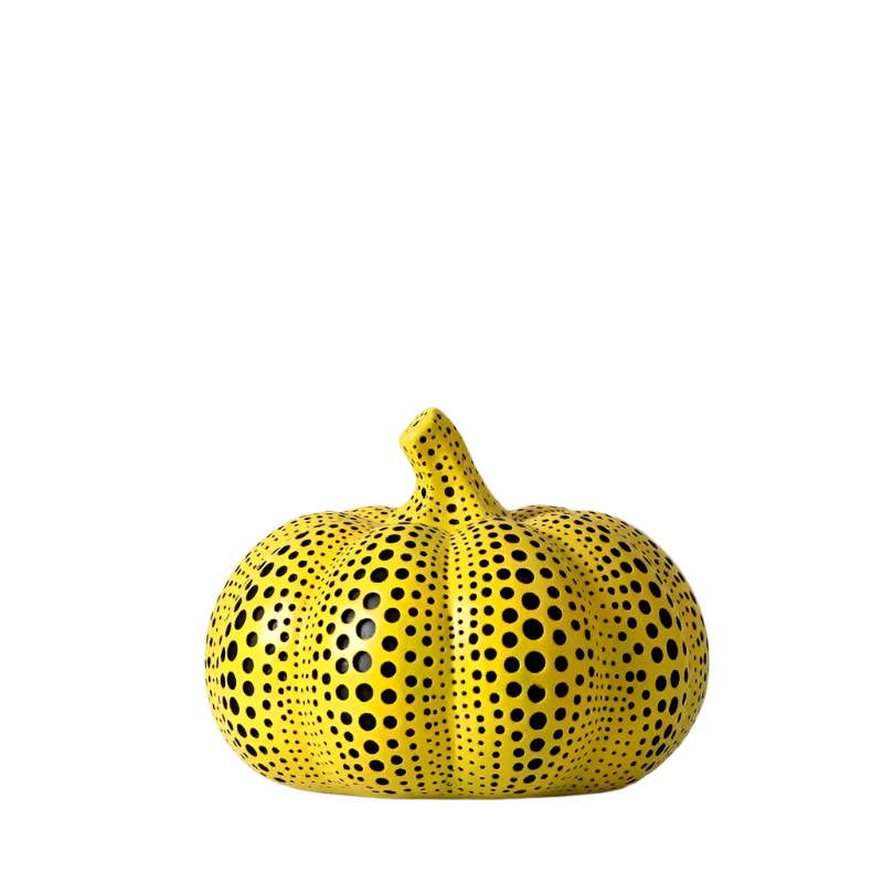 Figurines Décoratives Jaunes Style Kusama – Sculptures Pop Art Modernes en Résine