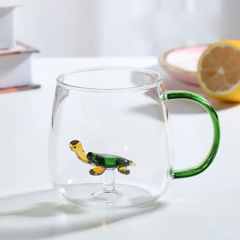 Mug en Verre Borosilicate avec Poignée Colorée 350ml