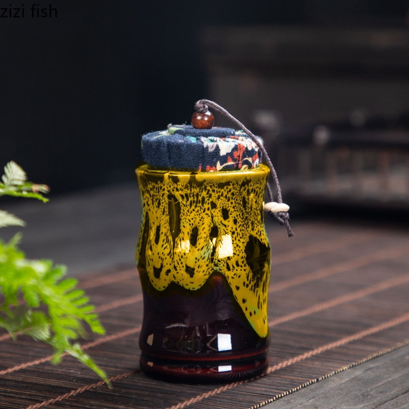 Boîte à Thé en Céramique Émaillée – Pot de Rangement Hermétique pour Thé, Bonbons, Grains ou Épices