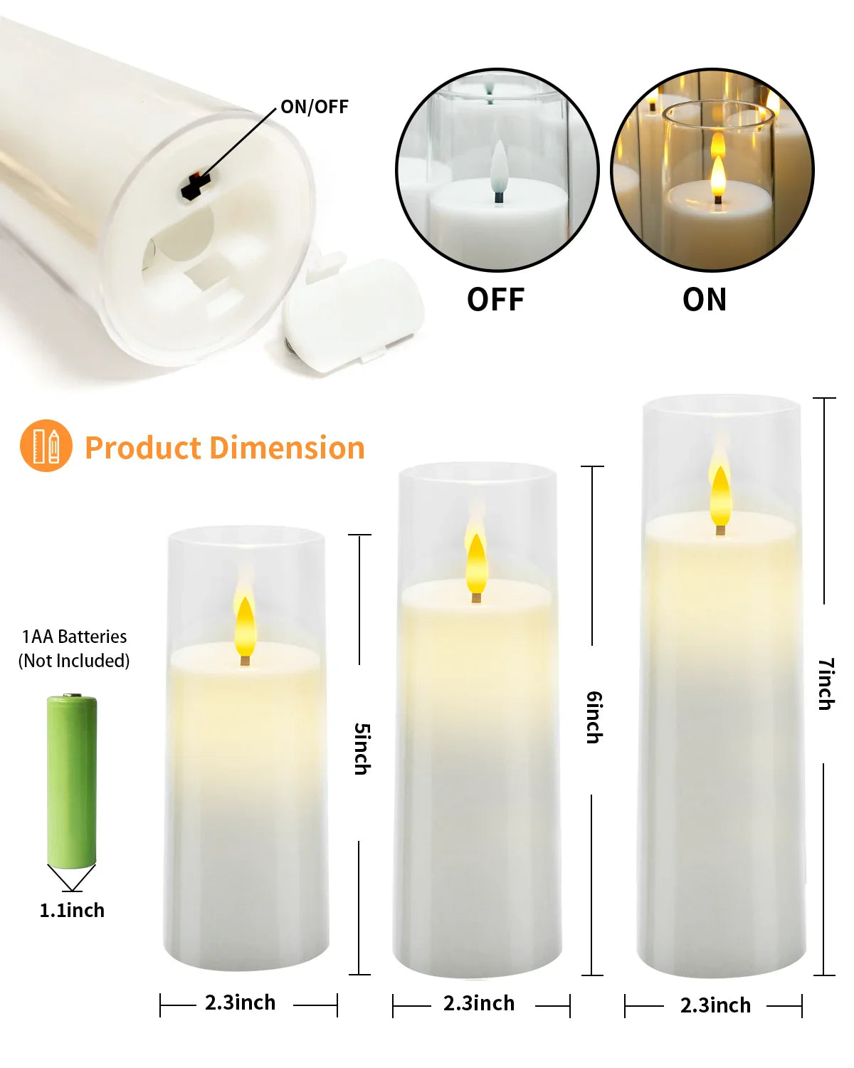 Flameless Acrylic Candle | Ensemble de 9 Bougies Sans Flamme en Acrylique