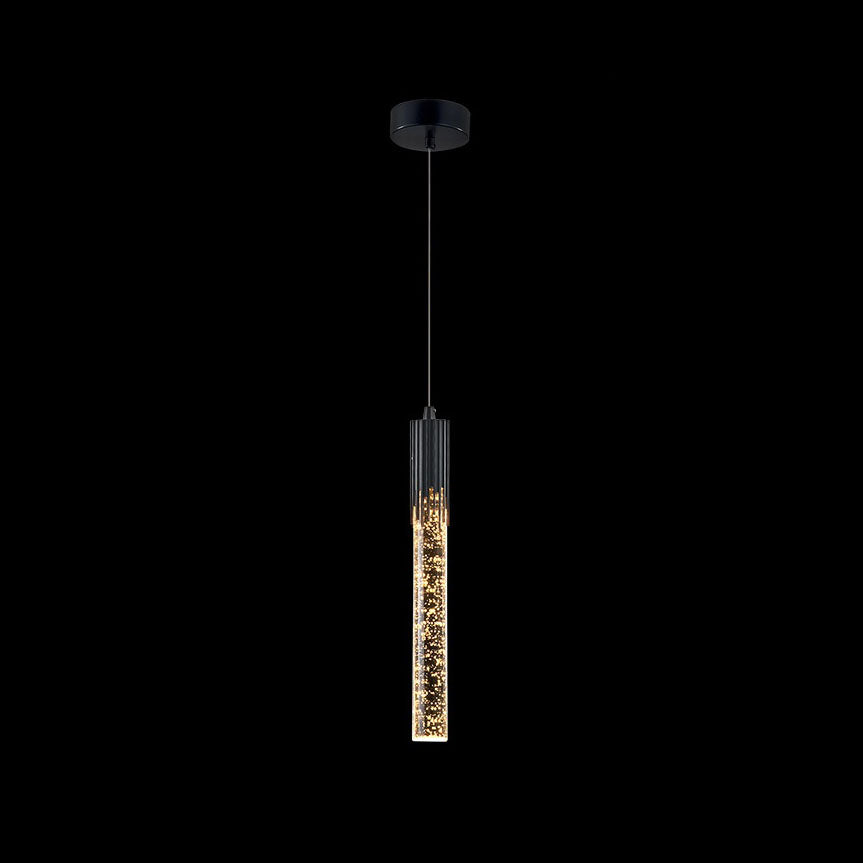 Suspension LED Cylindrique Cristal Moderne