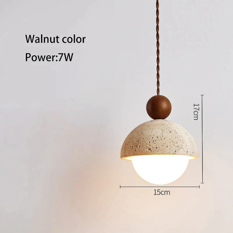 Petite Suspension en Pierre | Lustre Design Moderne en Forme de Bouton de Fleur pour Chambre, Style Crème