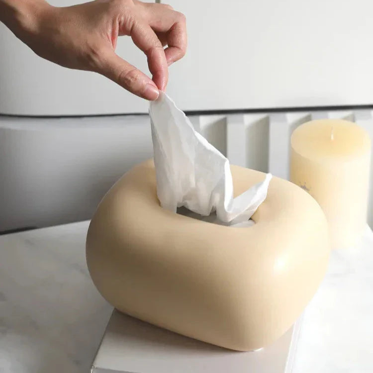 Boîte à Mouchoirs Céramique – Design Épuré et Arrondi