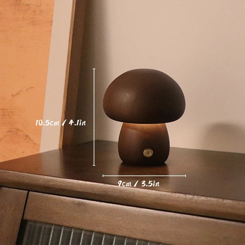 Wooden Mushroom Lamp | Lampe Champignon en Bois - Éclairage Naturel et Élégant