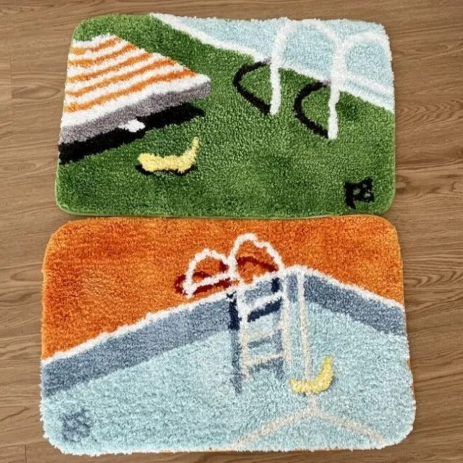 Tapis de Bain Piscine Fait Main – Douceur Ludique et Design Unique