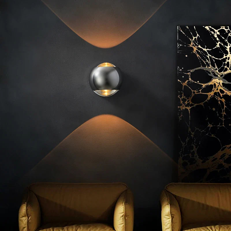 Applique LED Murale Laiton Moderne Noir ou Doré