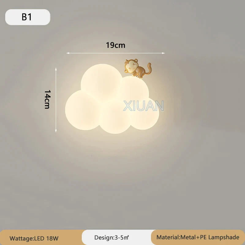 Lampe Murale Nuage Cartoon | Applique Mignonne pour Chambre d'Enfant et Chambre de Bébé