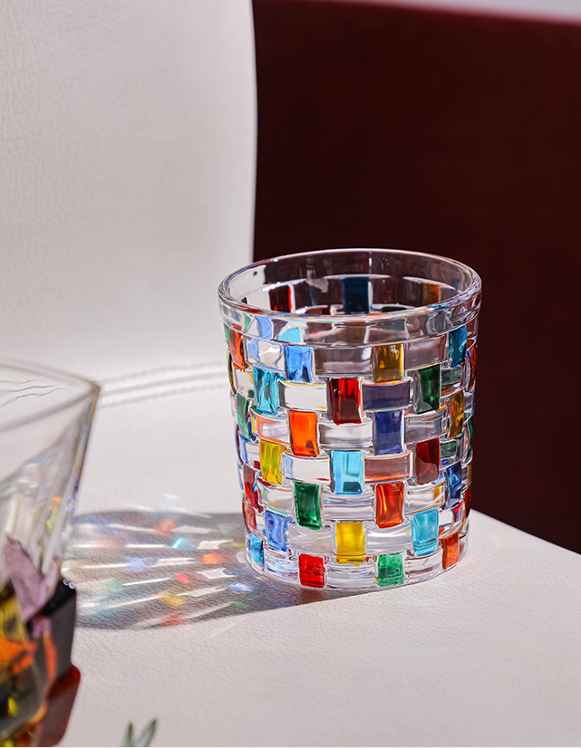 Verre à Whisky Coloré Fait Main en Verre