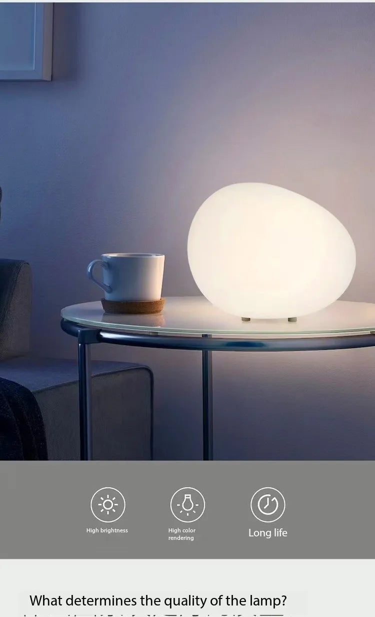 Lampe de Table Atmosphère en Pierre Minimaliste – Élégance Sculpturale et Design Moderne