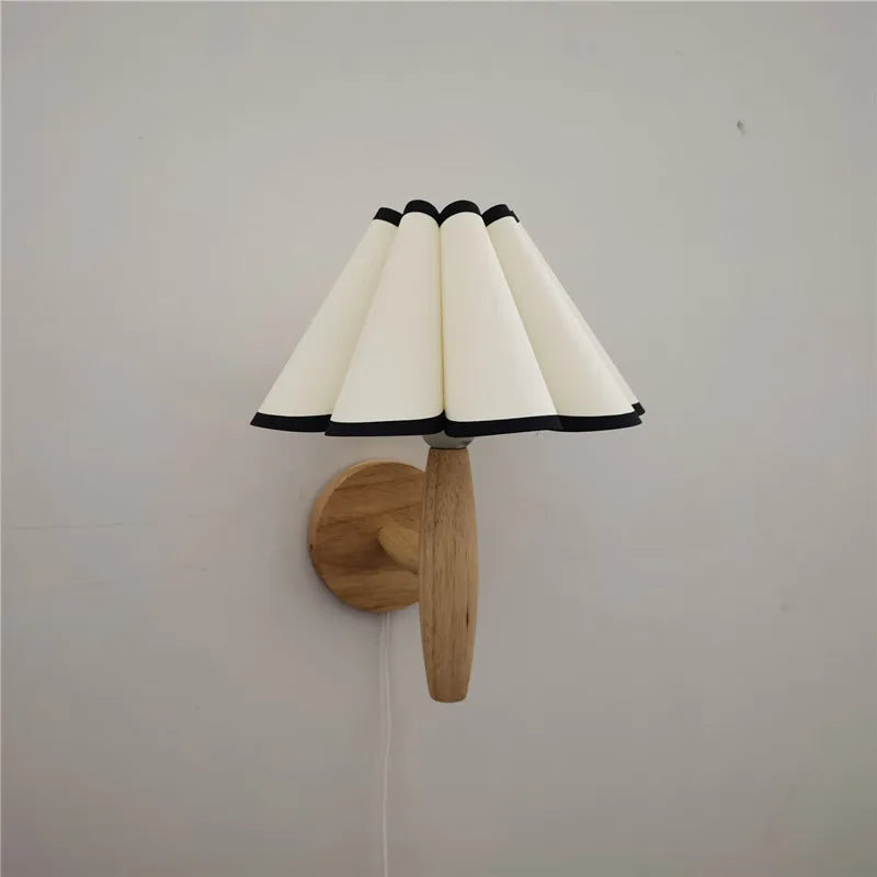 Lampe Pétale | Applique Murale en Bois au Style Nordique avec Design Plissé Ancien