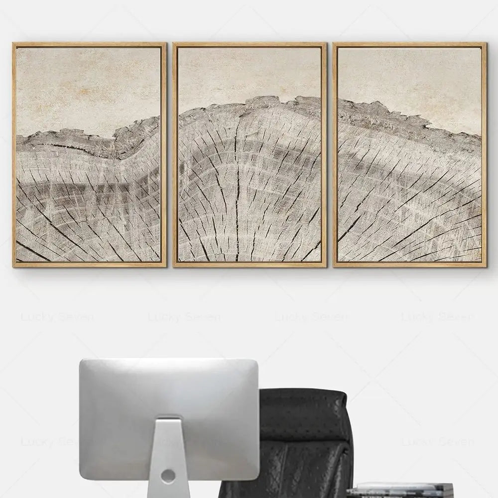 Toile Abstraite Anneaux d’Arbre – L’Art du Temps Gravé par la Nature