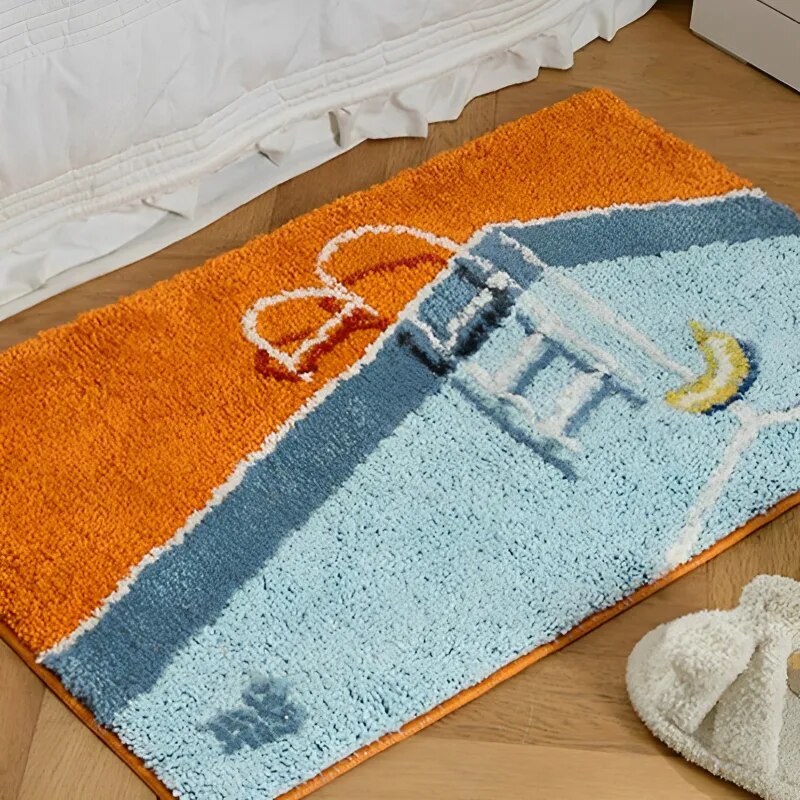 Tapis de Bain Piscine Fait Main – Douceur Ludique et Design Unique