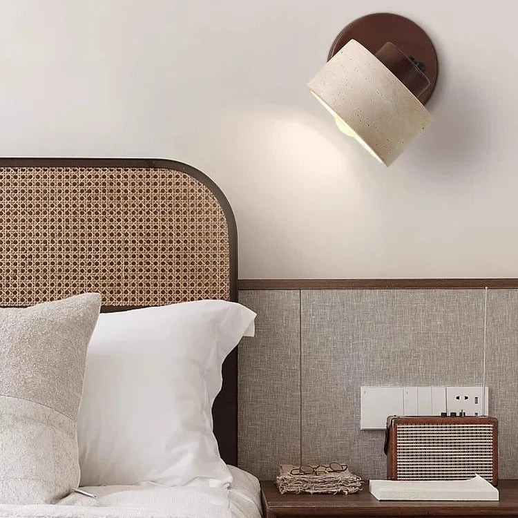 Applique Murale LED Minimaliste en Pierre Travertin