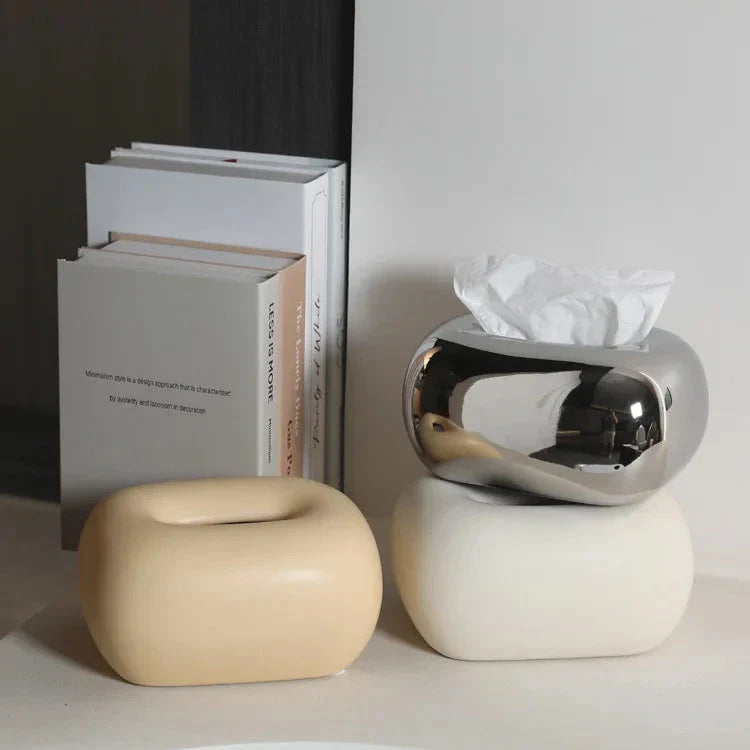 Boîte à Mouchoirs Céramique – Design Épuré et Arrondi