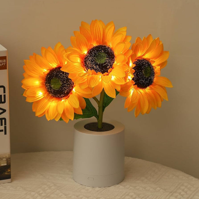 Lampe Tournesol LED Décorative – Éclairage Floral USB avec Effet Lumineux Naturel