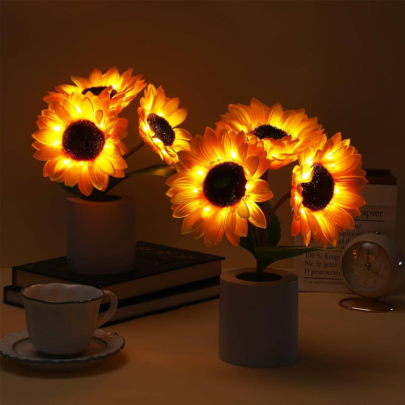 Lampe Tournesol LED Décorative – Éclairage Floral USB avec Effet Lumineux Naturel
