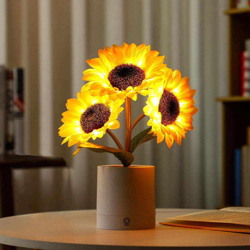 Lampe Tournesol LED Décorative – Éclairage Floral USB avec Effet Lumineux Naturel