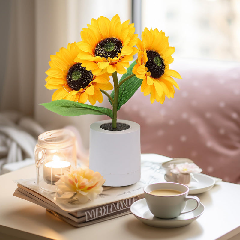 Lampe Tournesol LED Décorative – Éclairage Floral USB avec Effet Lumineux Naturel