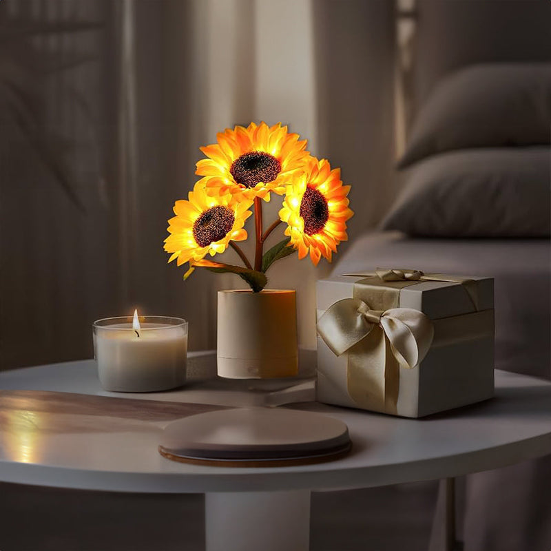Lampe Tournesol LED Décorative – Éclairage Floral USB avec Effet Lumineux Naturel