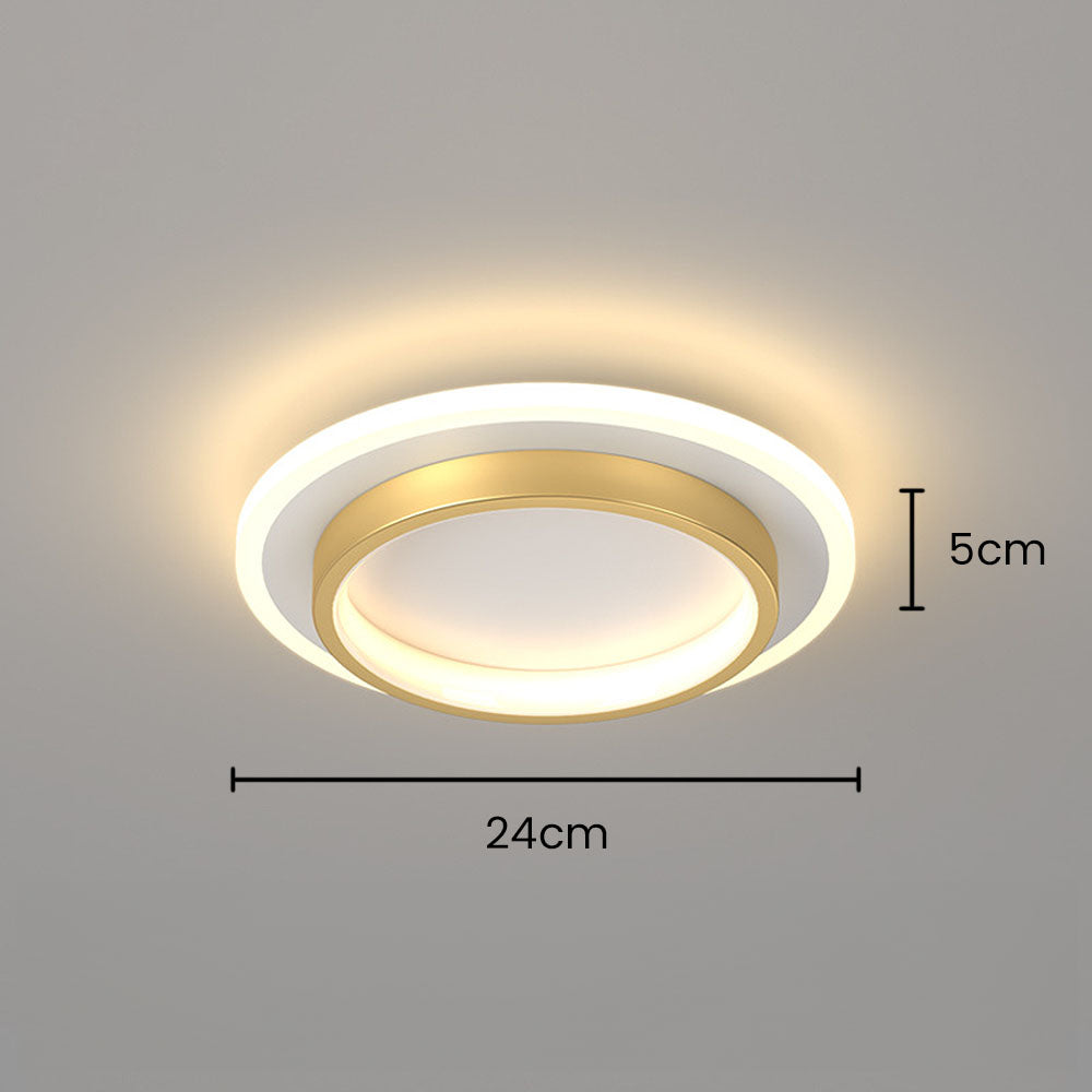 Plafonniers LED Ronds | Métal et Acrylique pour Couloir