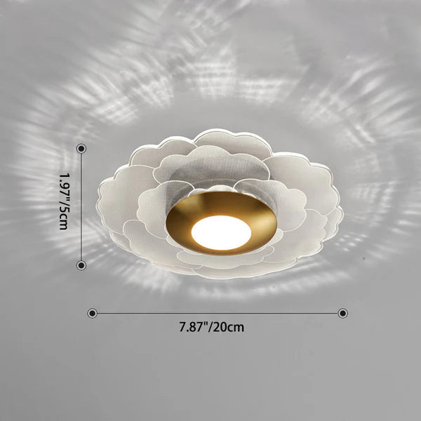 Plafonnier LED Moderne Rond, Acrylique Doré, 10W