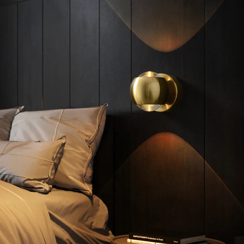 Applique LED Murale Laiton Moderne Noir ou Doré