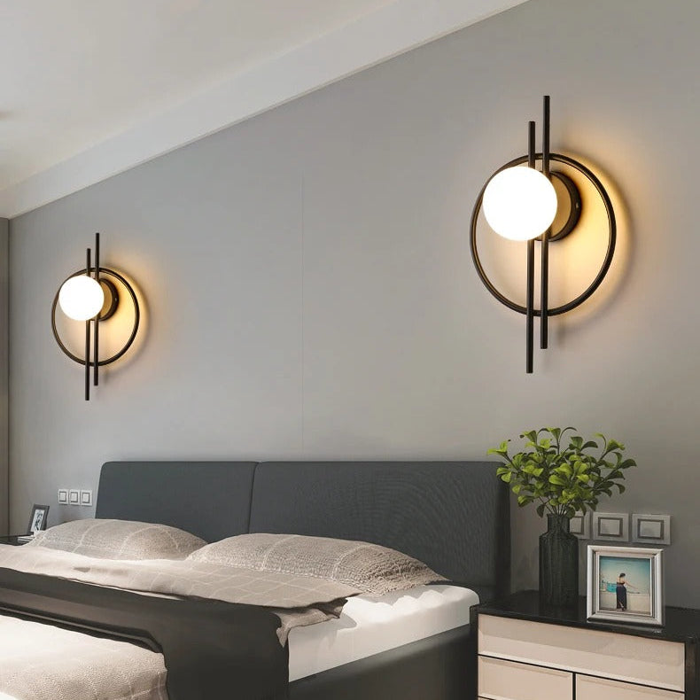 Applique Murale Design LED Verre et Métal Style Nordique