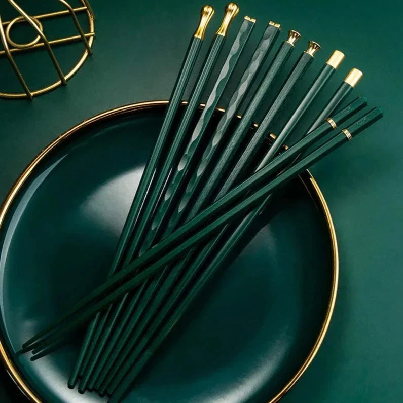 Baguettes Réutilisables Élégantes – Lot de 5 Paires pour Repas Raffinés