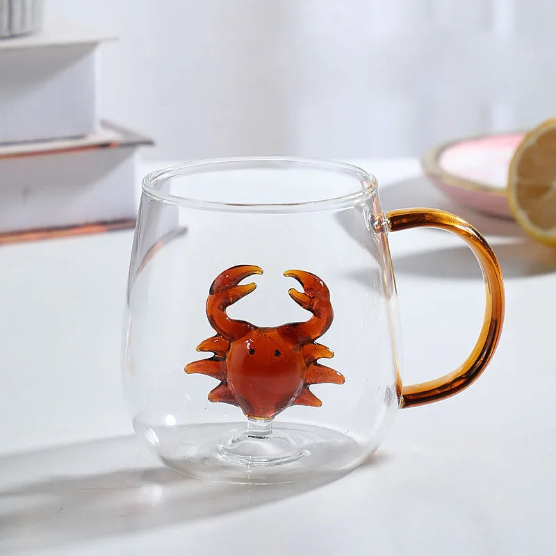 Mug en Verre Borosilicate avec Poignée Colorée 350ml
