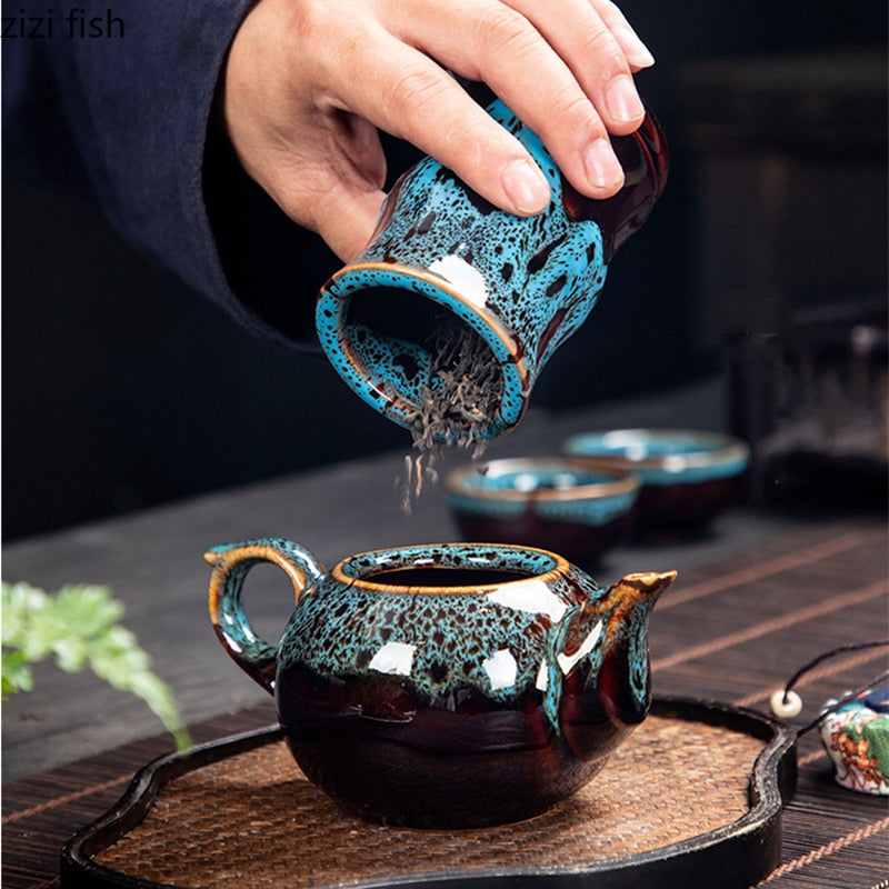 Boîte à Thé en Céramique Émaillée – Pot de Rangement Hermétique pour Thé, Bonbons, Grains ou Épices