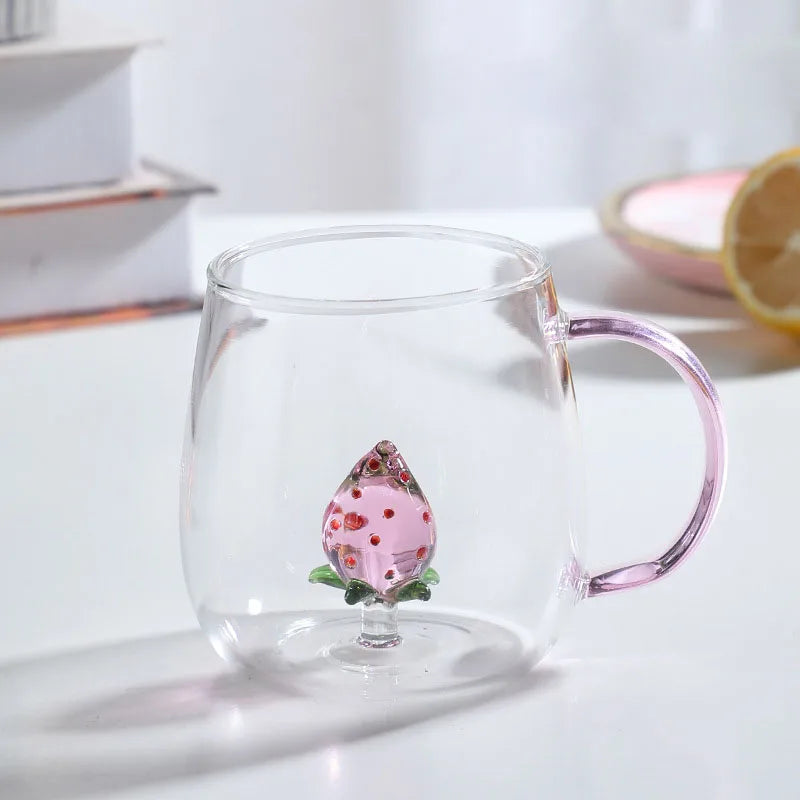 Mug en Verre Borosilicate avec Poignée Colorée 350ml