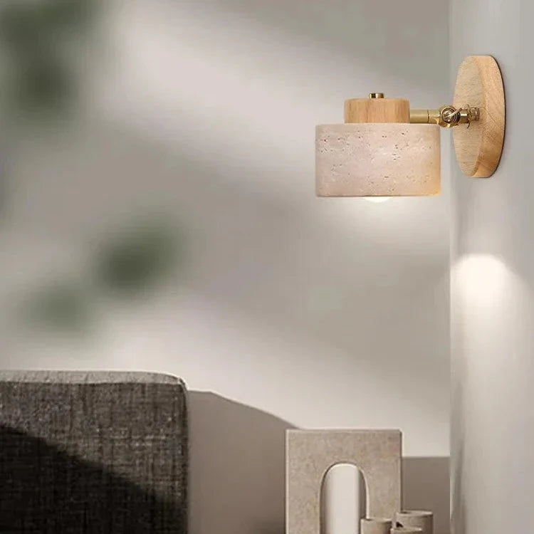 Applique Murale LED Minimaliste en Pierre Travertin