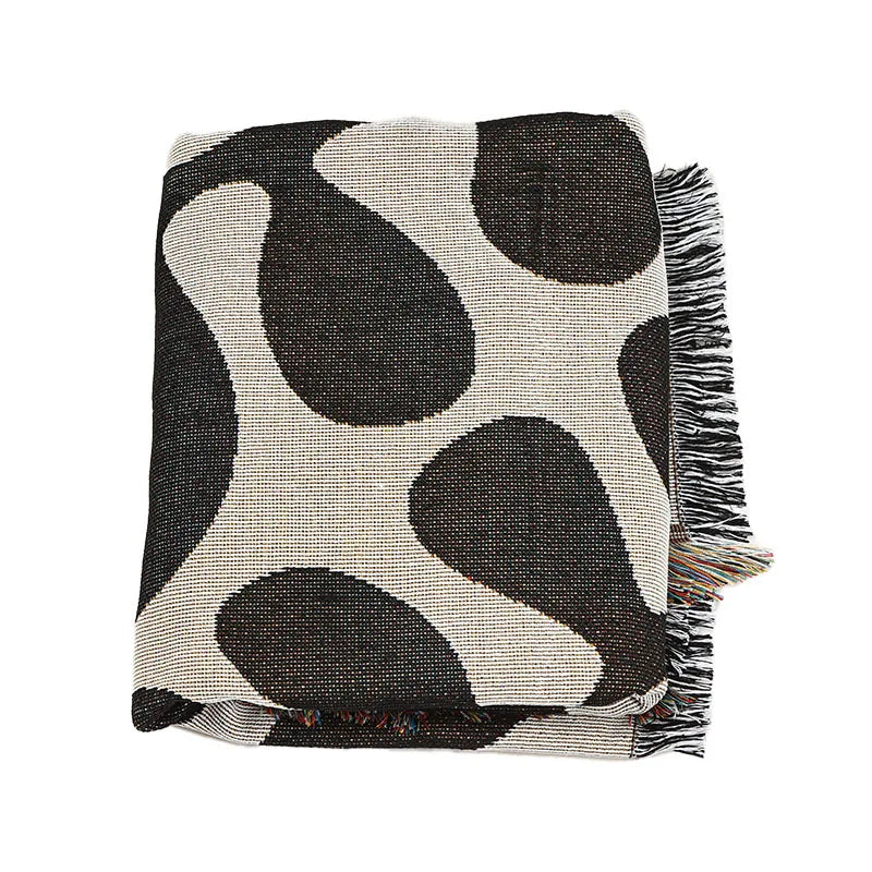 Plaid Tissé Coton Motif Matisse, 130×160cm