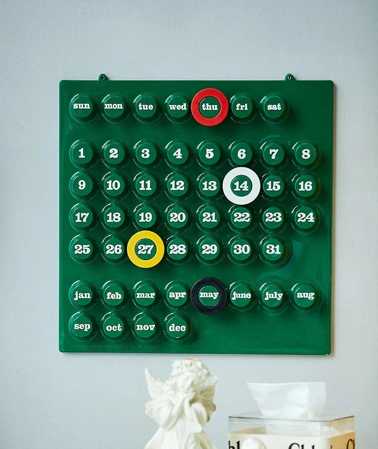 Calendrier Mural Rétro Ring A Date – Alliez Style Vintage et Organisation Quotidienne