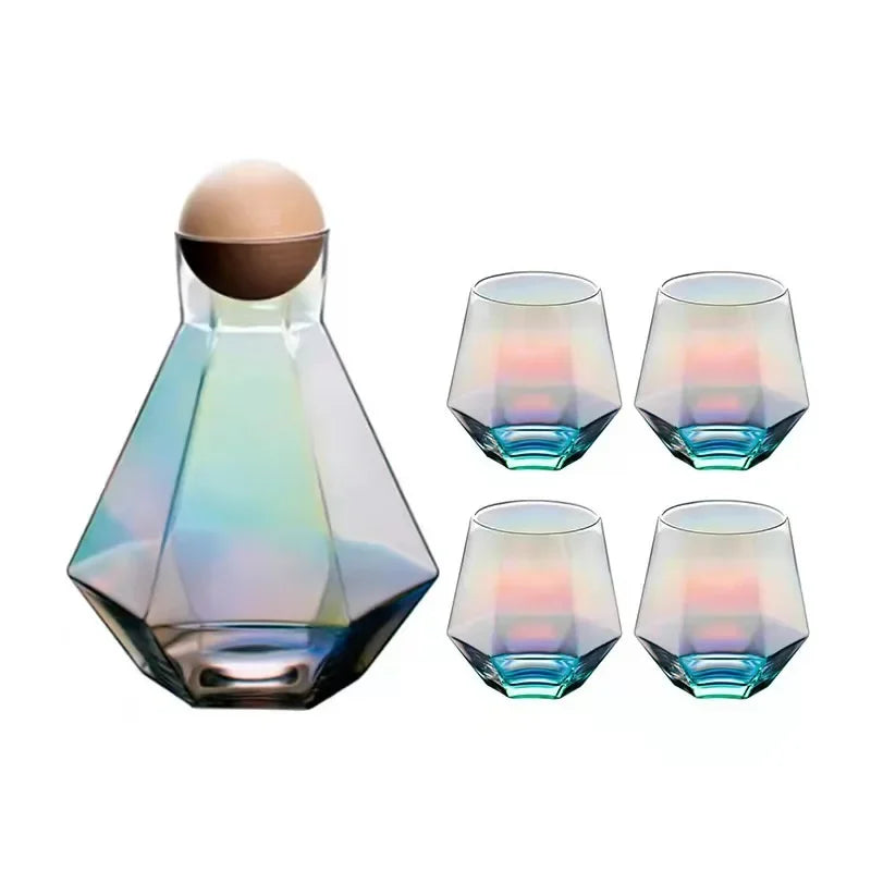 Ensemble de Verres en Forme de Diamant – Élégance Lumineuse pour Vos Boissons