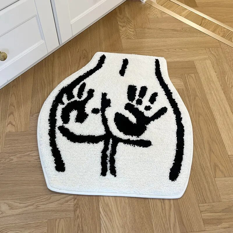 Tapis Fait Main Empreinte Ludique – Une Touche d’Humour et de Style pour Votre Intérieur