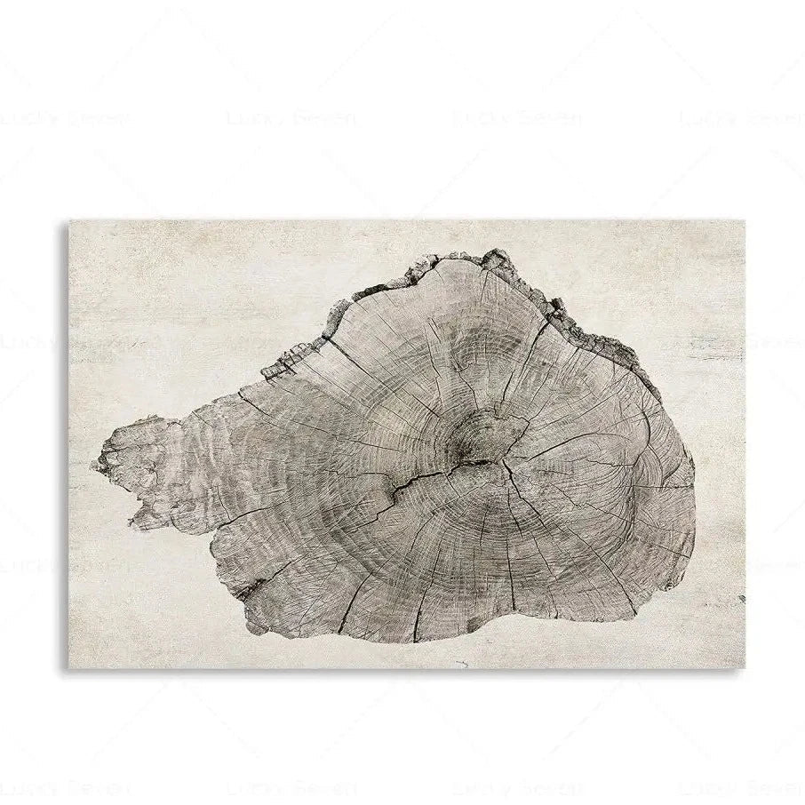 Toile Abstraite Anneaux d’Arbre – L’Art du Temps Gravé par la Nature