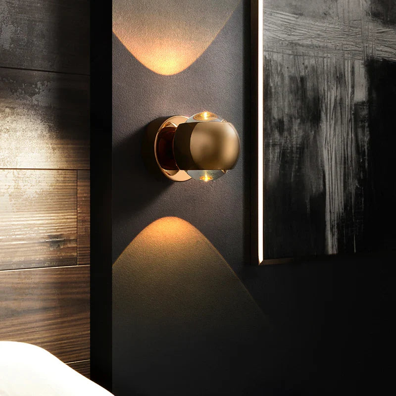 Applique LED Murale Laiton Moderne Noir ou Doré