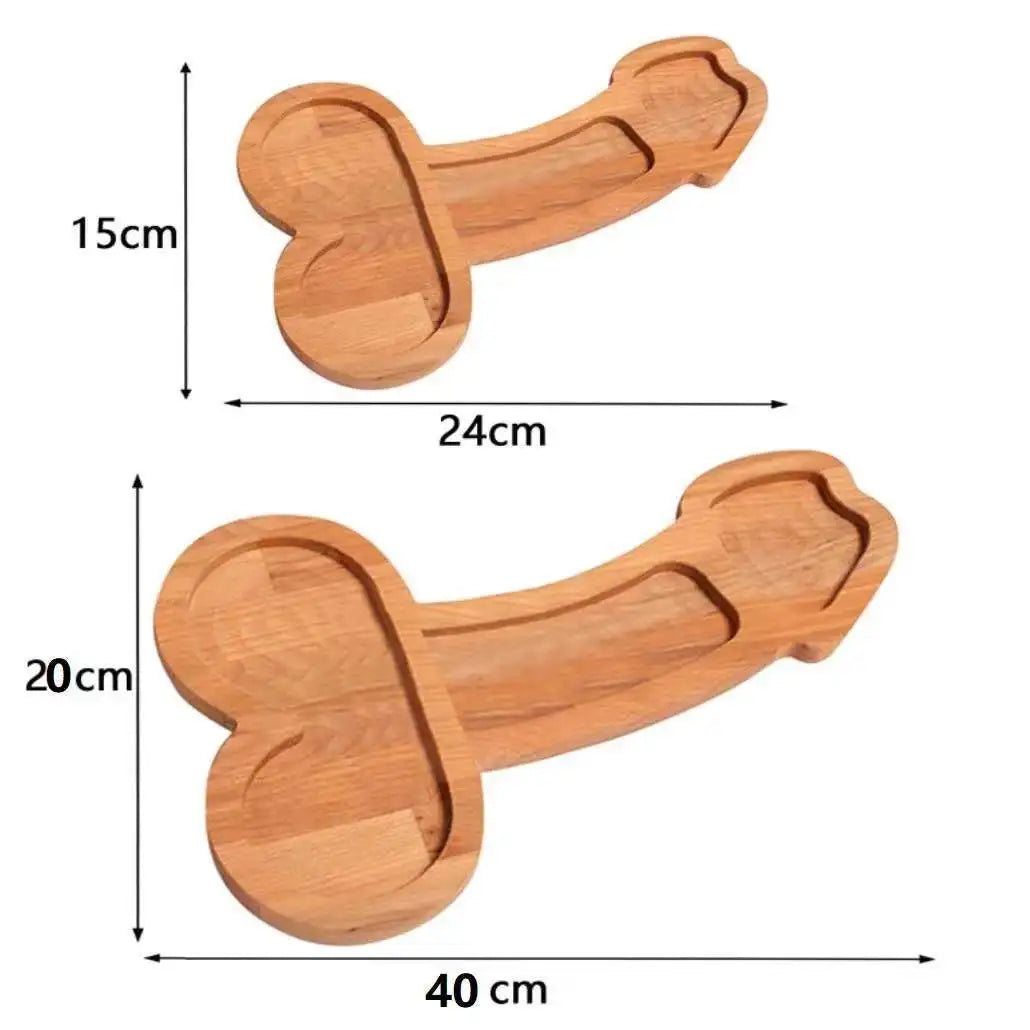 Plateau Apéritif Humour Adulte Bois, 24/40cm, Multi-Compartiments