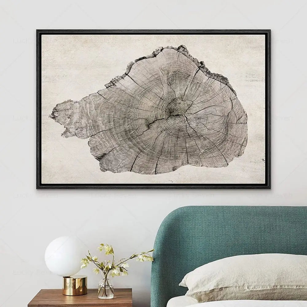 Toile Abstraite Anneaux d’Arbre – L’Art du Temps Gravé par la Nature