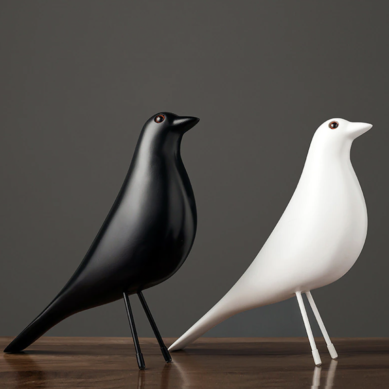Oiseau Décoratif Scandinave Noir/Blanc Design Nordic
