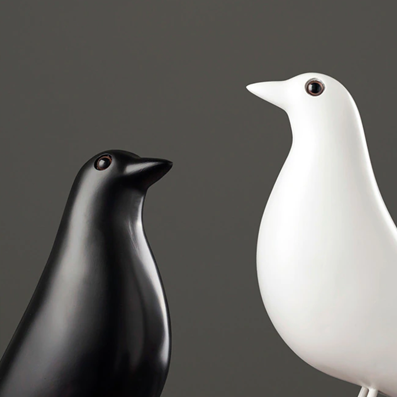 Oiseau Décoratif Scandinave Noir/Blanc Design Nordic