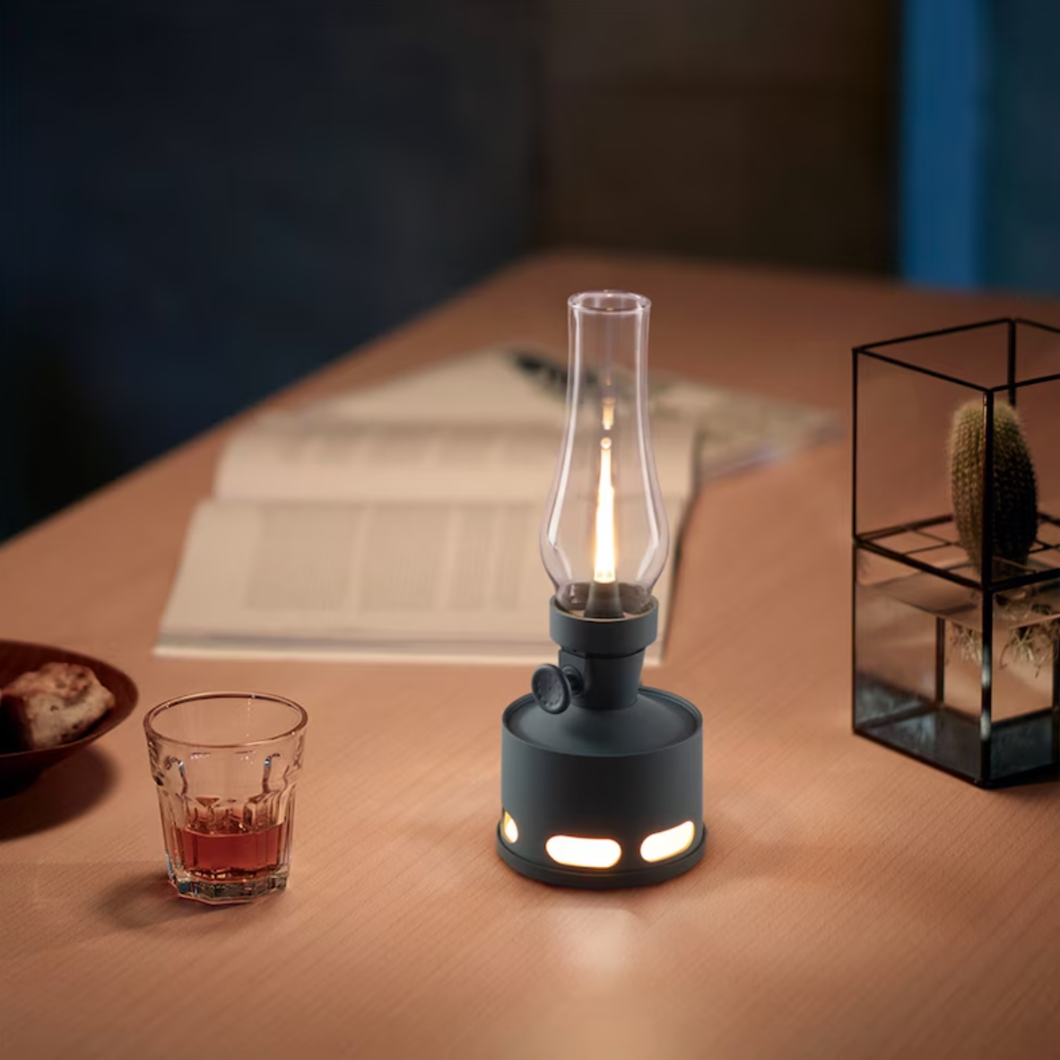 Lanterne Vintage LED Rechargeable avec Souffle Extincteur