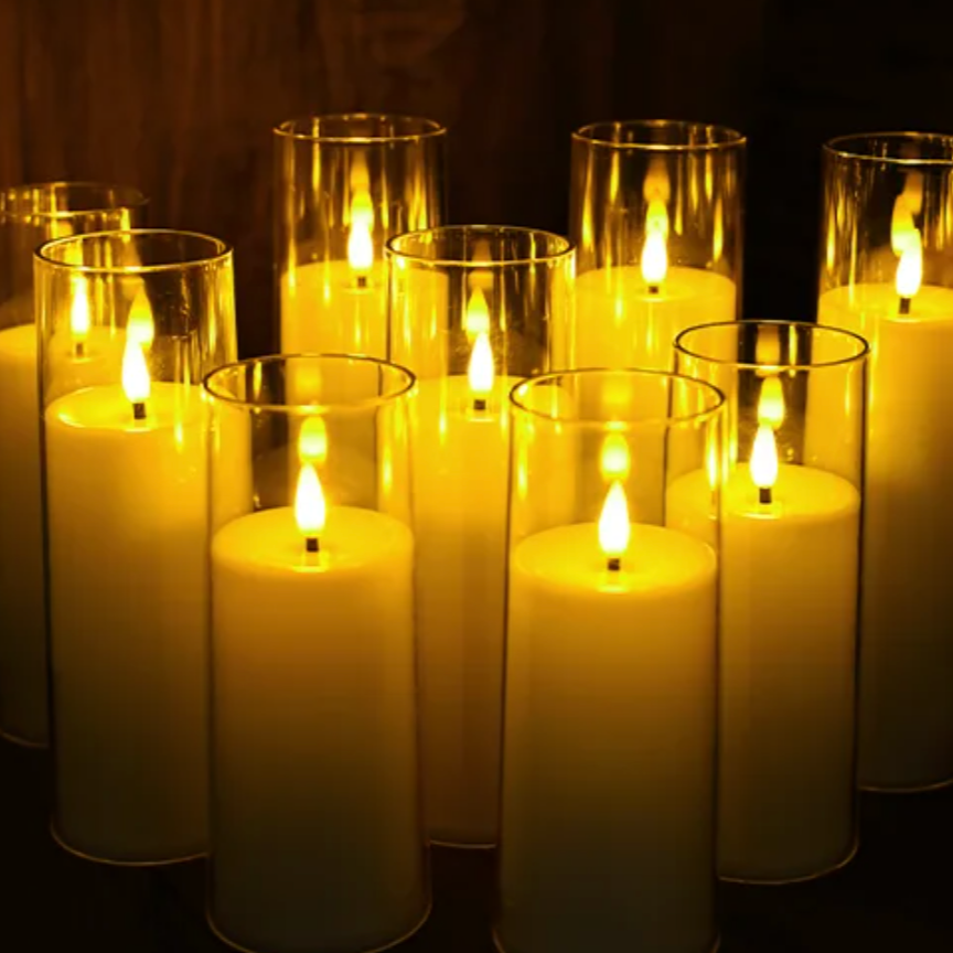 Flameless Acrylic Candle | Ensemble de 9 Bougies Sans Flamme en Acrylique